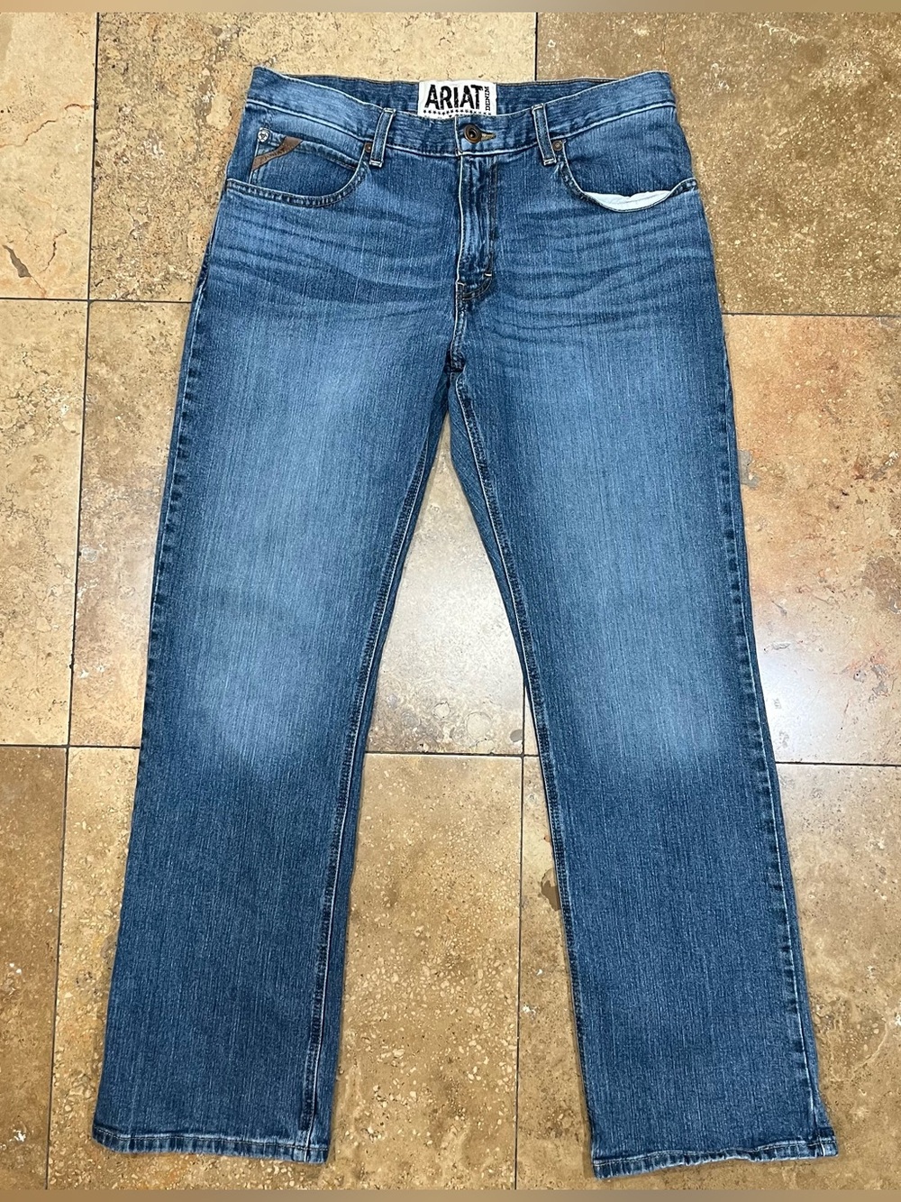 Ariat Mens M4 Low Rise Boot Cut Light Wash Western Jeans Size 34X34